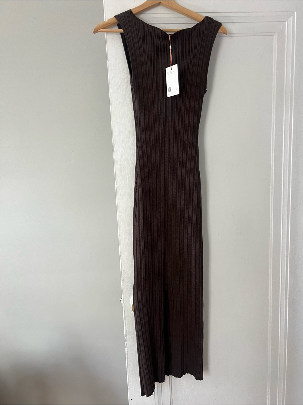 Quince Cotton Cashmere Ribbed Sleeveless Midi Dress - Picture 5 of 8